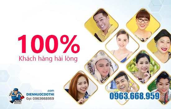 100% khách hàng hài lòng về dịch vụ sửa bình nóng lạnh