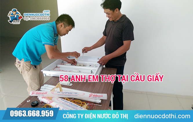 Thợ sửa đông đảo: 58 anh em túc trực tại quận Cầu Giấy