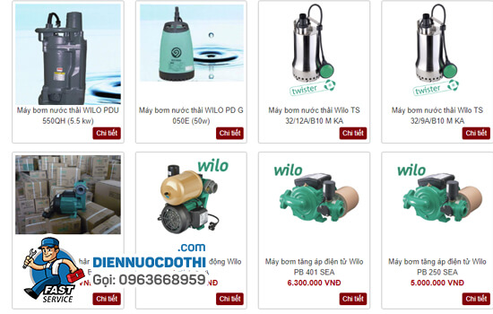 Các sản phẩm loại máy bơm Wilo trên thị trường Các sản phẩm loại máy bơm Wilo trên thị trường
