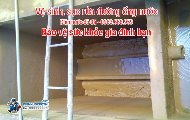 Sục rửa vệ sinh đường ống nước tại Hoàng Mai 0963 668 959